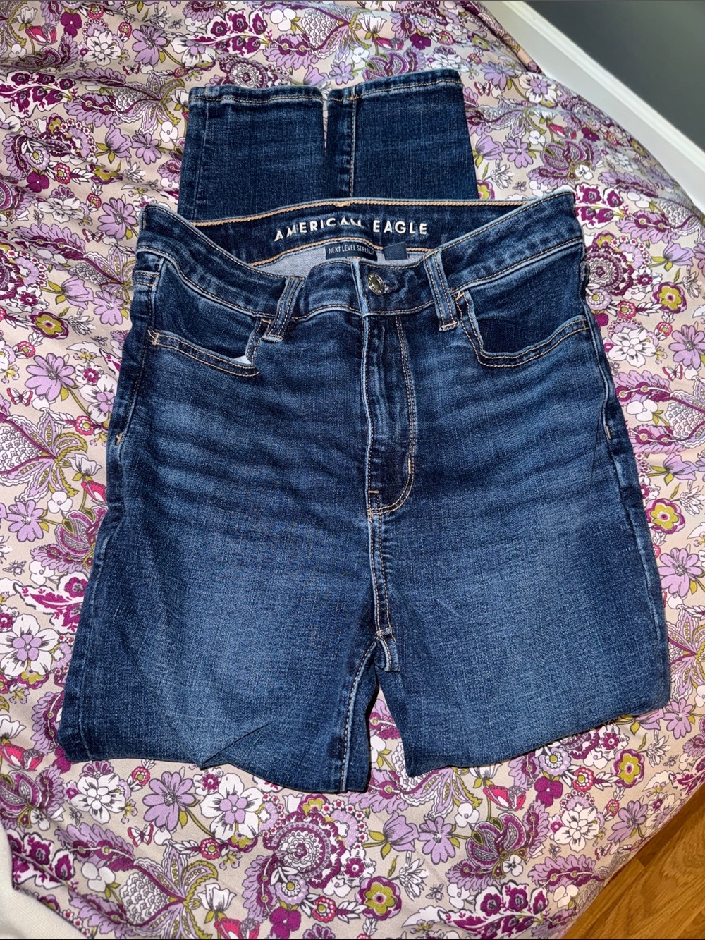American Eagle Outfitters Women’s Dark Indigo High-Rise Jeans